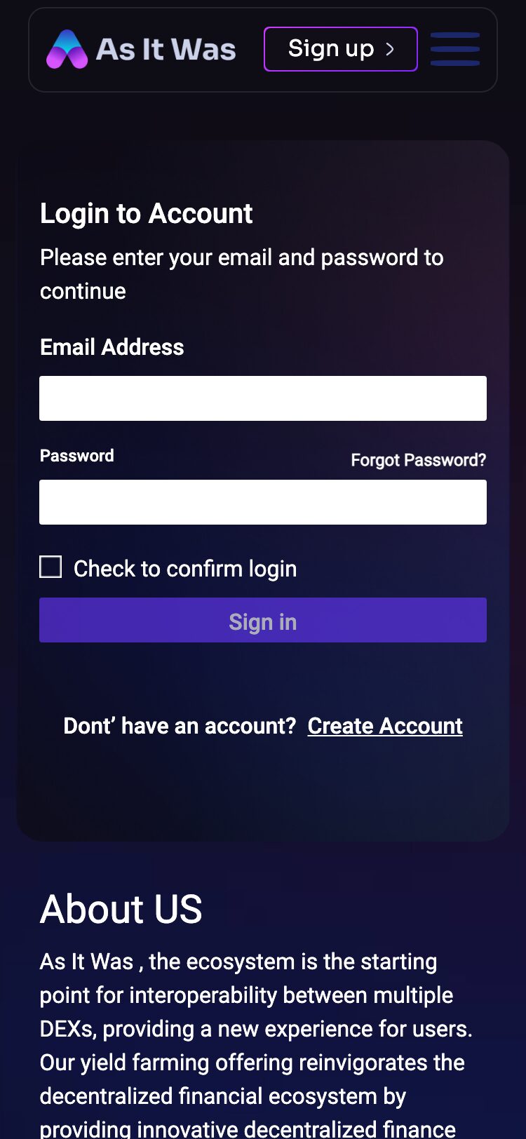 As It Was サイトスクリーンショット