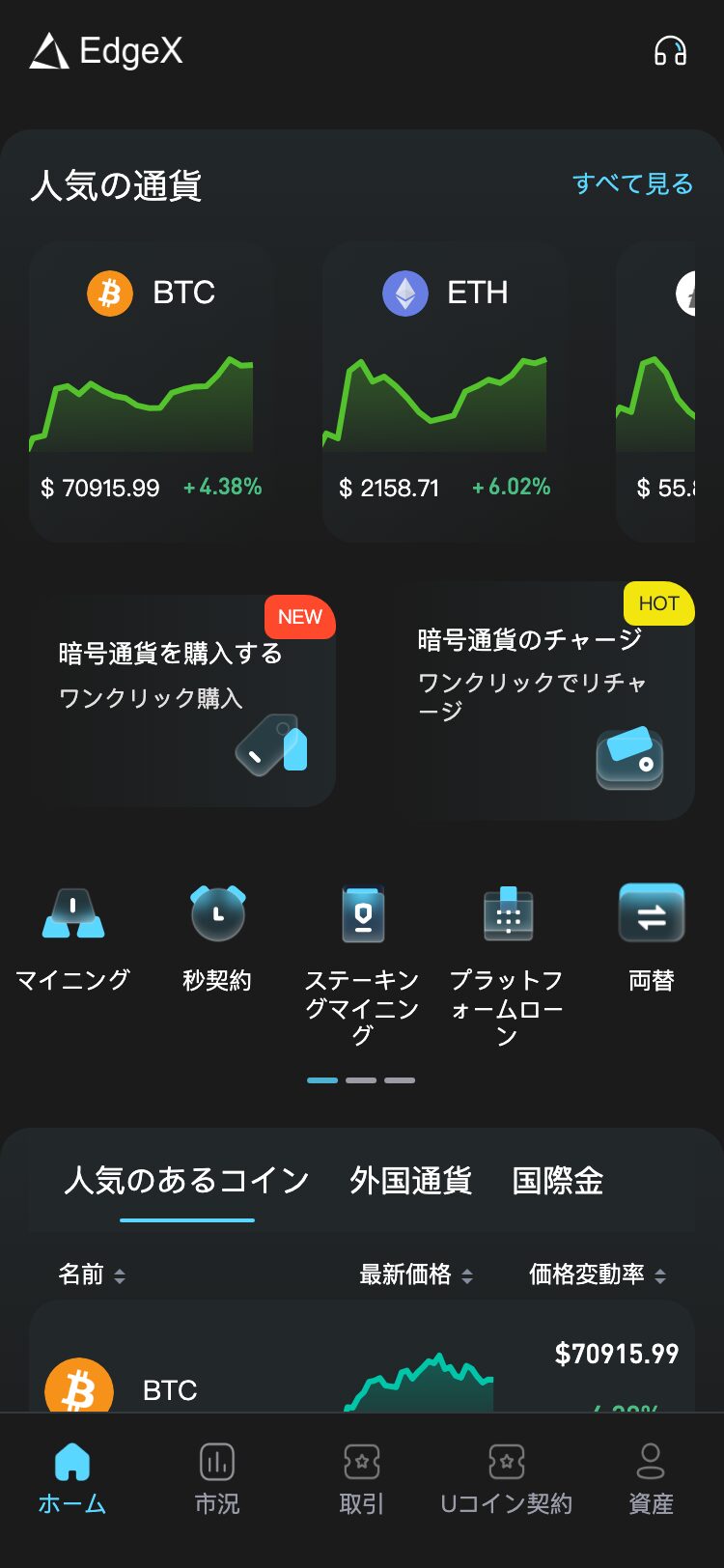 EdgeX サイトスクリーンショット