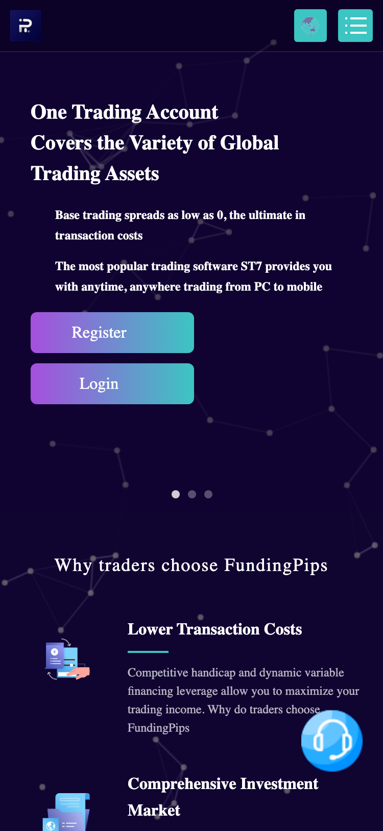 FundingPips サイトスクリーンショット
