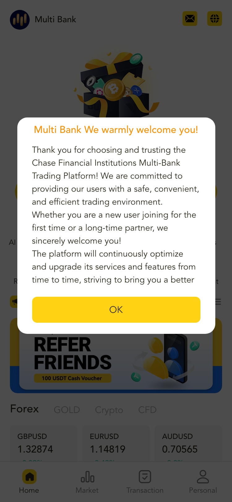 Multi Bank サイトスクリーンショット