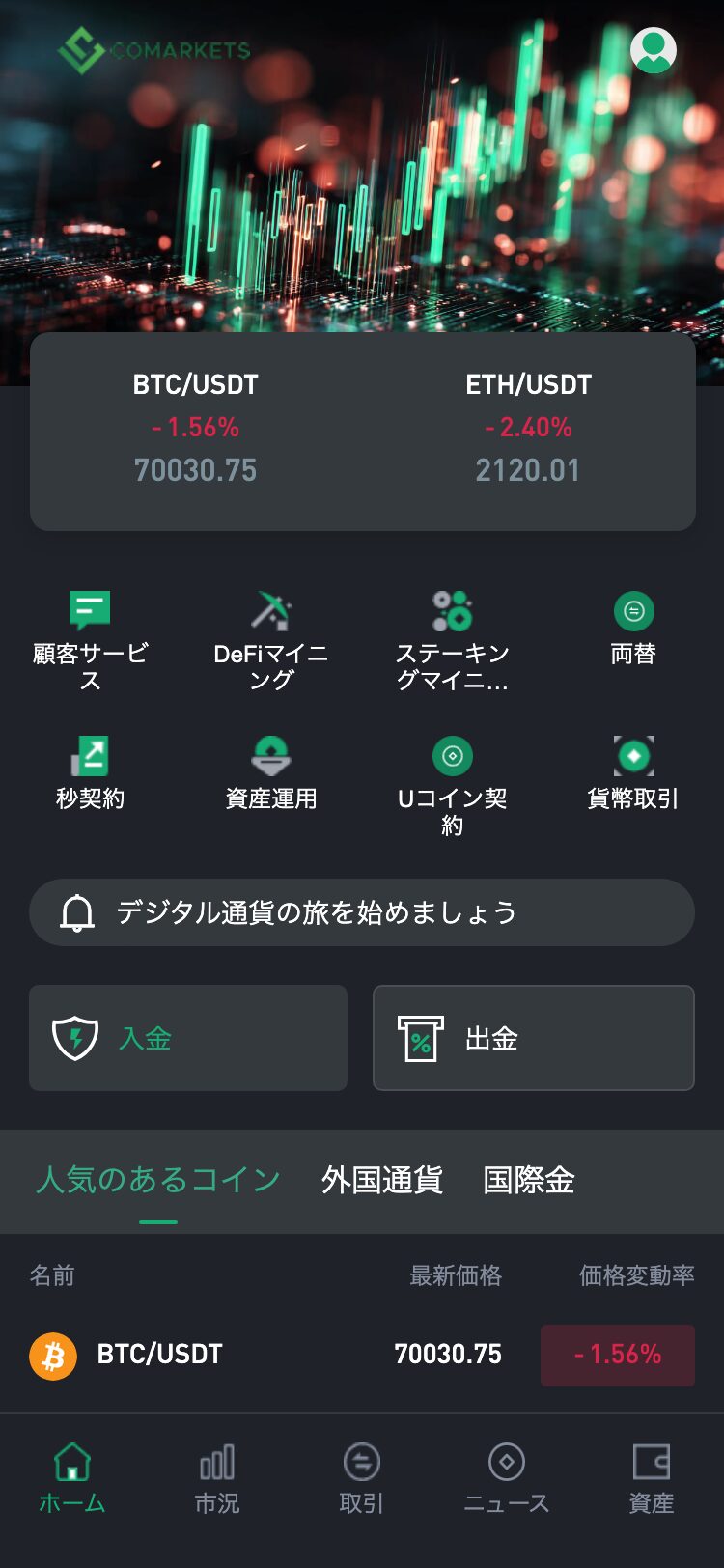 COMARKETS サイトスクリーンショット