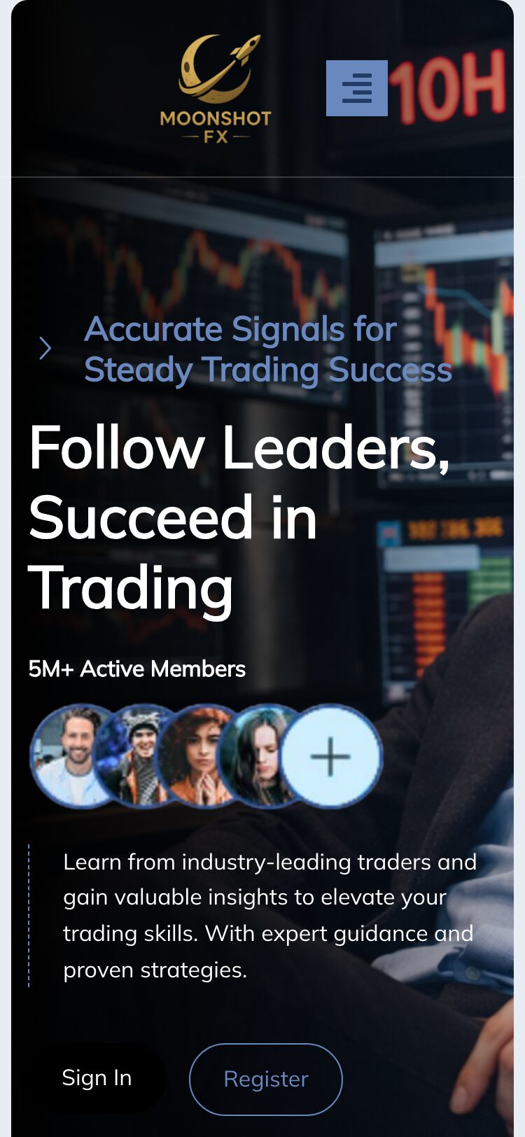 Moonshotfx サイトスクリーンショット