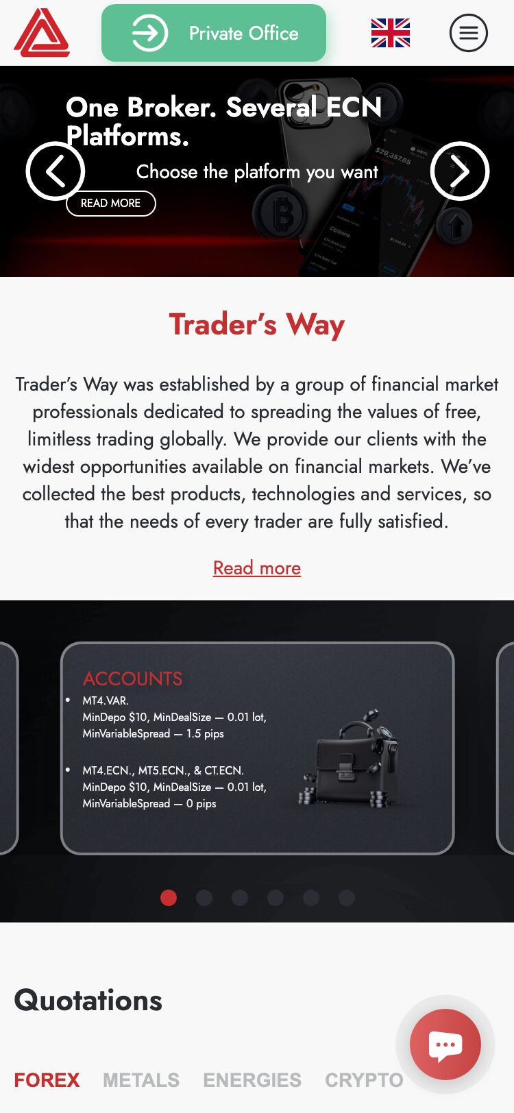 Trader’s Way サイトスクリーンショット