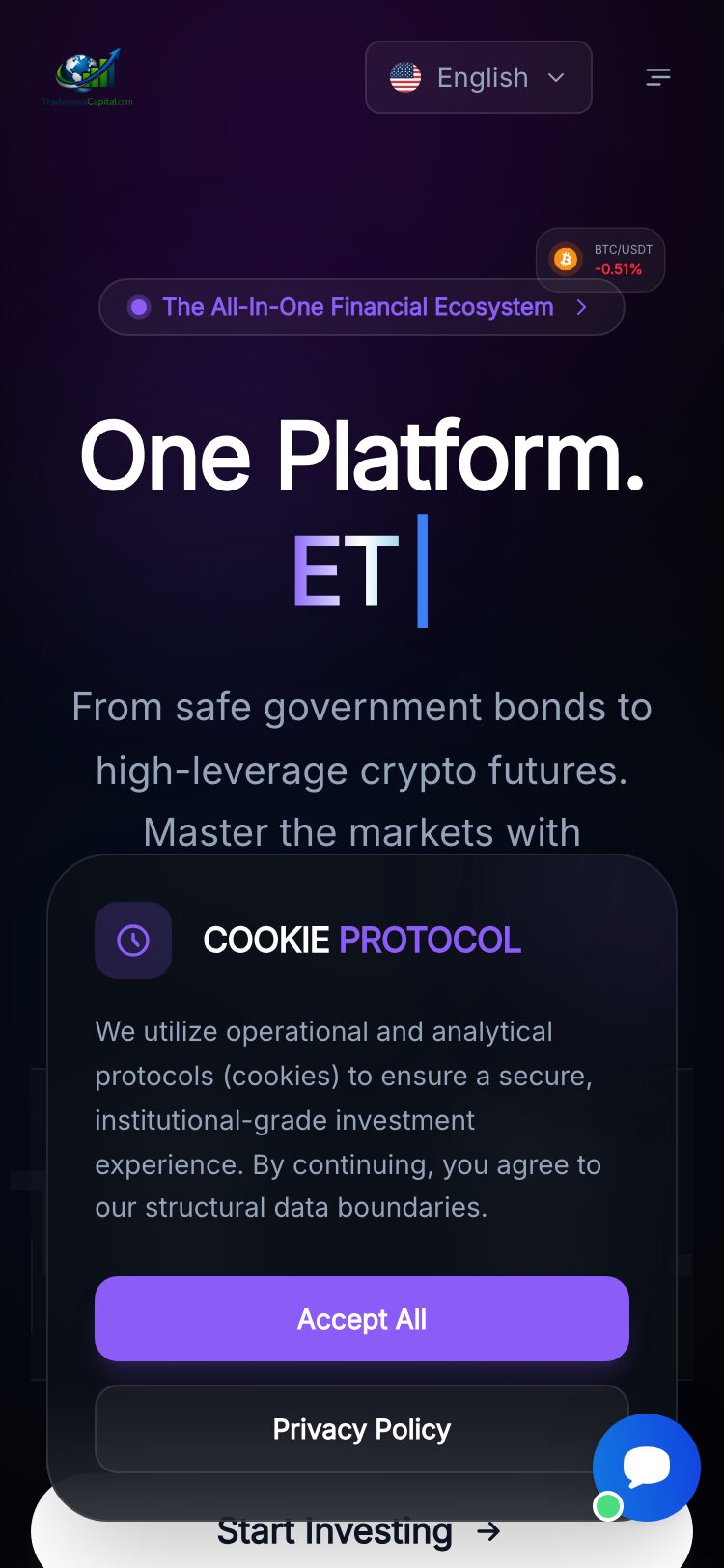 Tradevoxa Capital サイトスクリーンショット