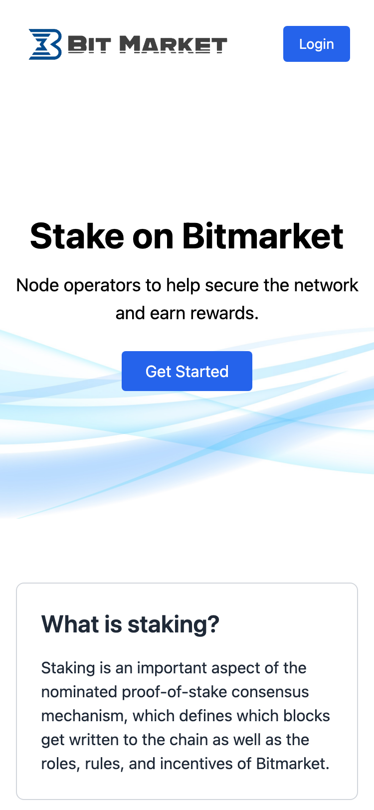 Bitmarket Staking サイトスクリーンショット