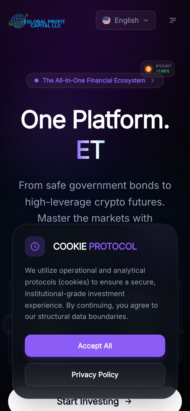 Global Profit Capital LLC サイトスクリーンショット