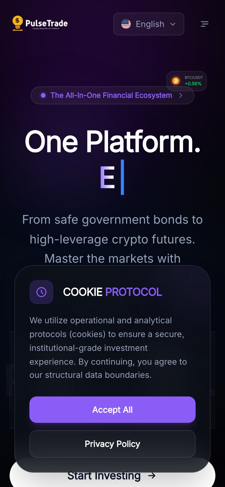 PulseTrade サイトスクリーンショット