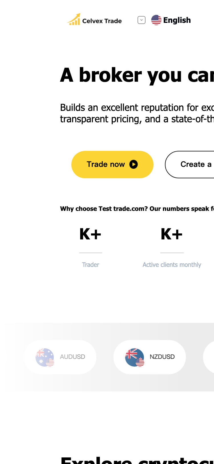 Celvex Trade サイトスクリーンショット