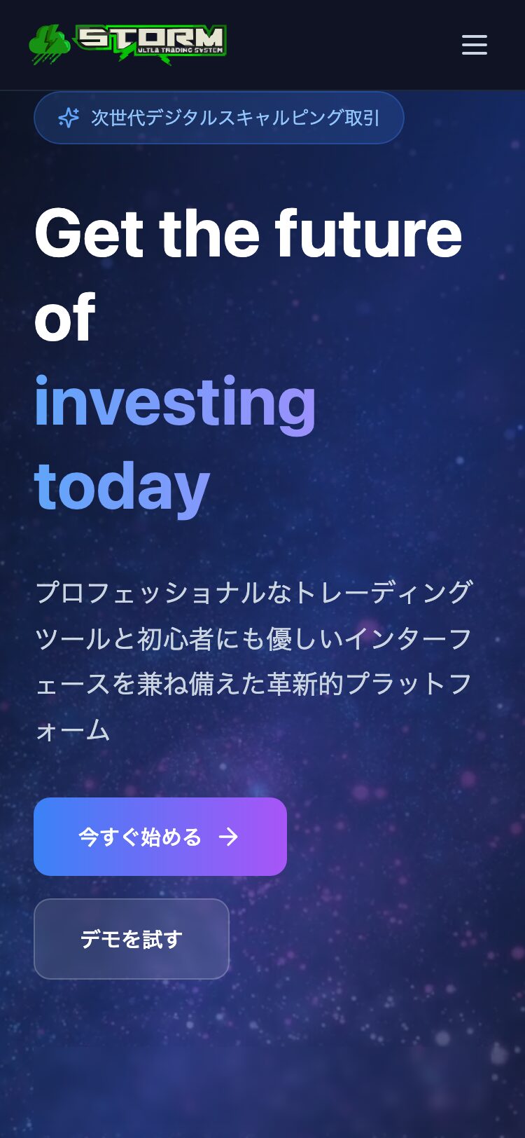 STORM サイトスクリーンショット