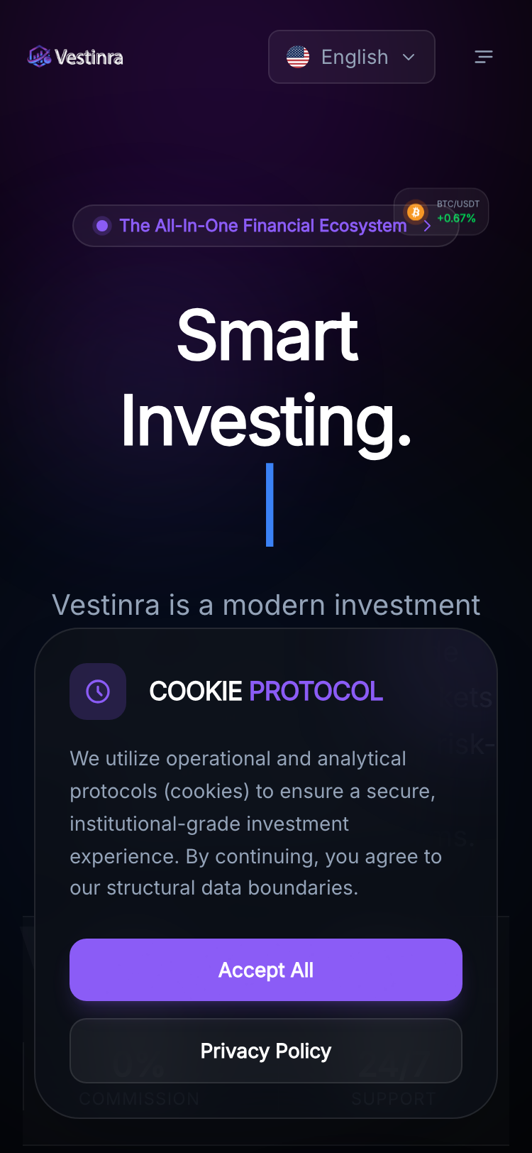 Vestinra サイトスクリーンショット