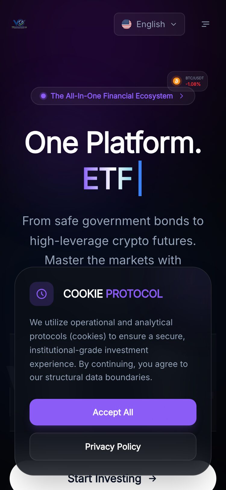 Vinglobal Trades サイトスクリーンショット
