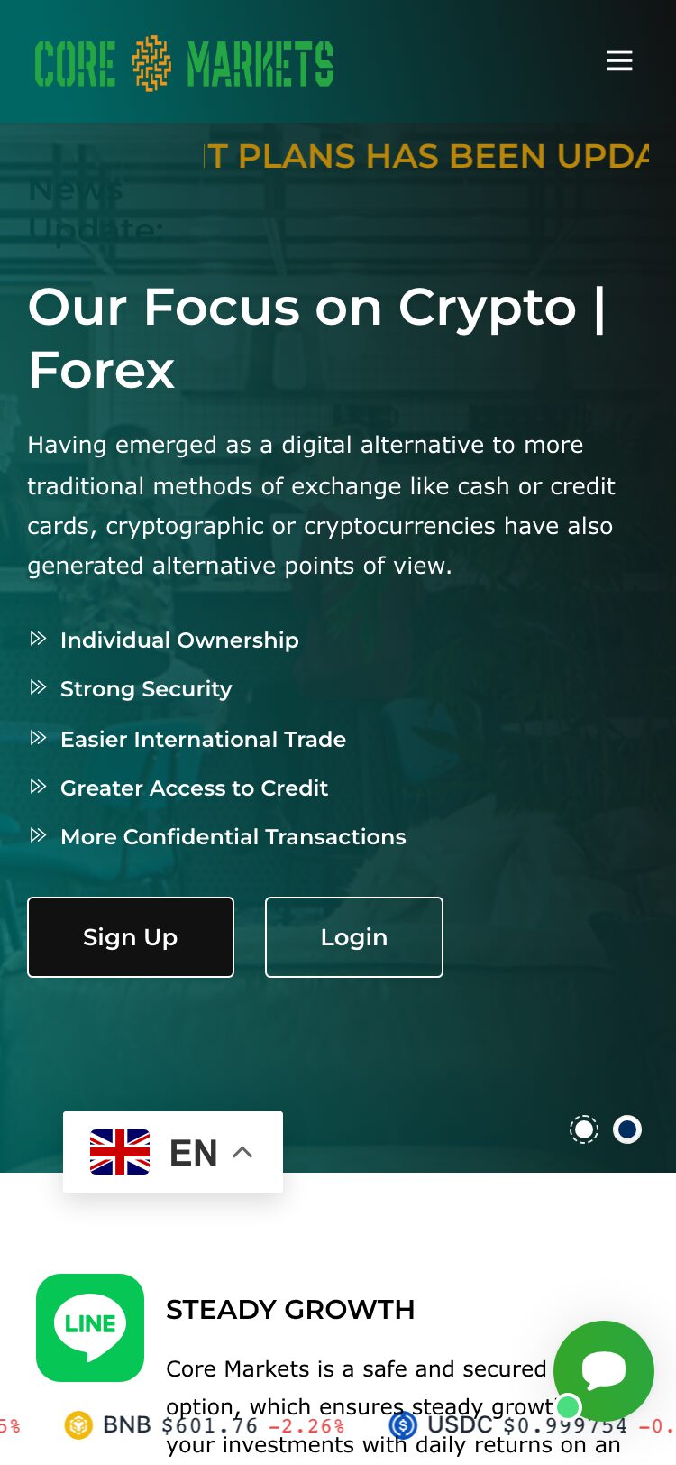 Core Markets サイトスクリーンショット