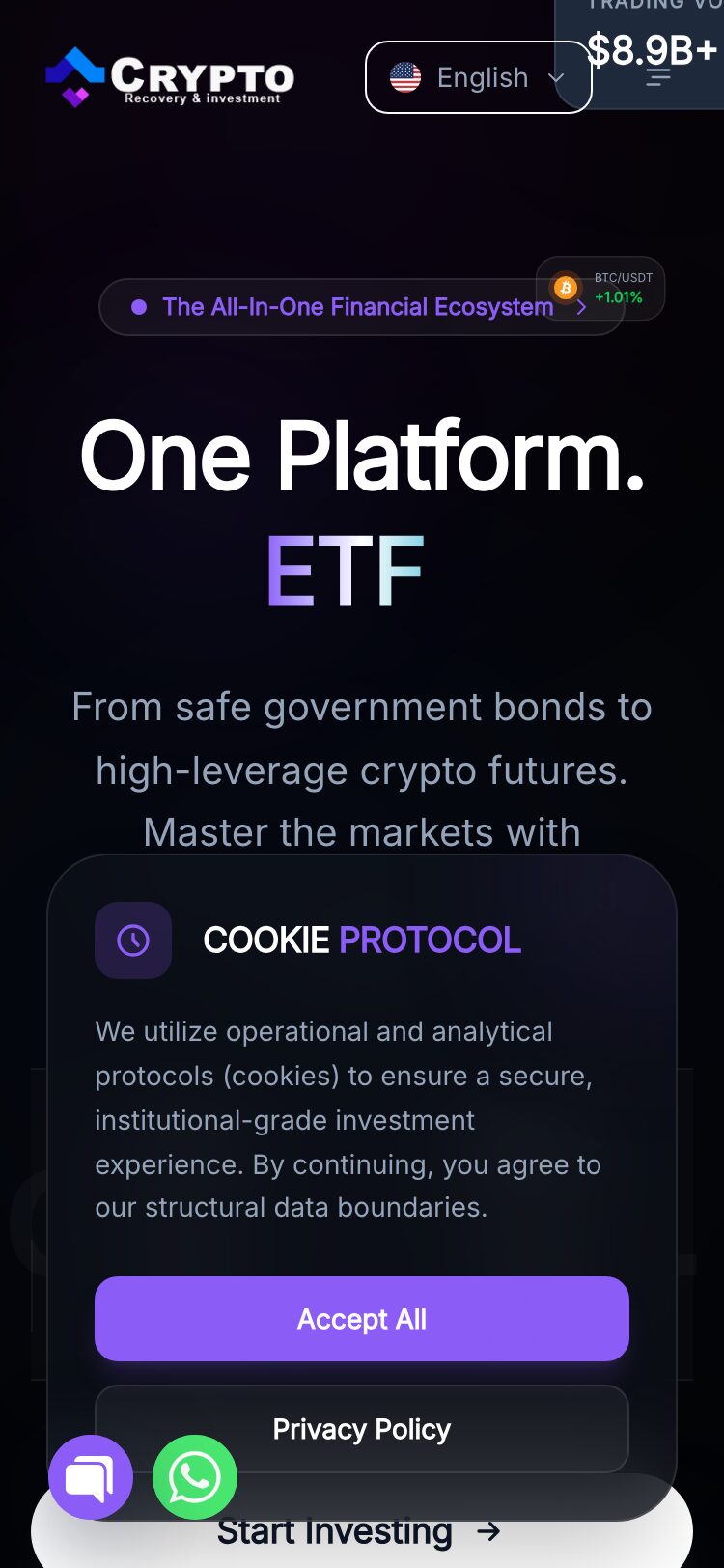 Cryptorecovery & Investment サイトスクリーンショット