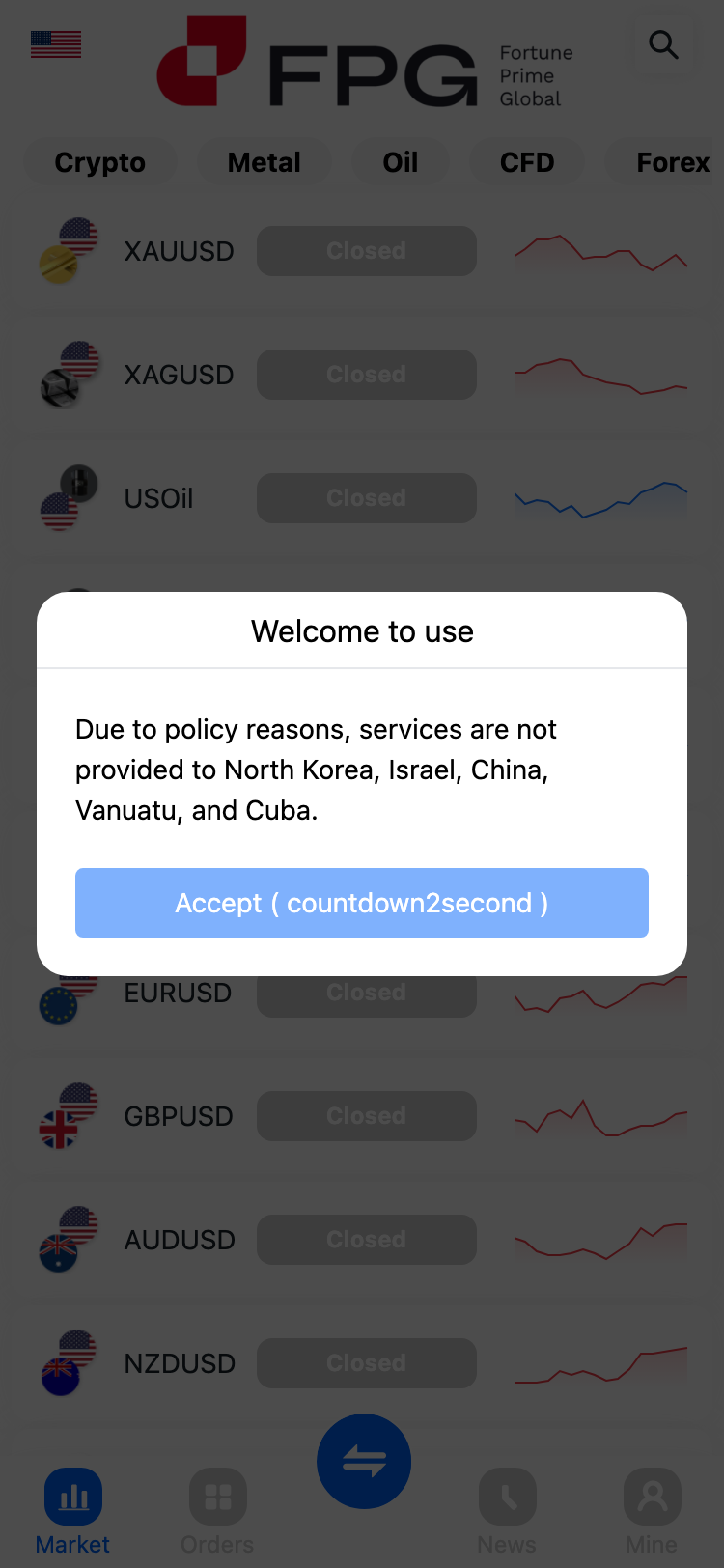 Fortune Prime Global サイトスクリーンショット