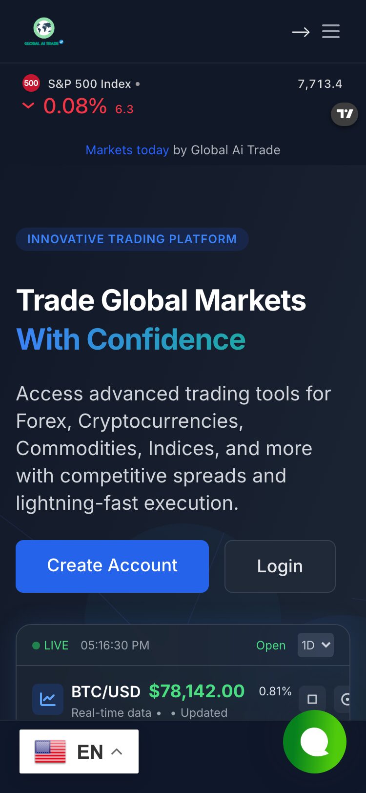 Global Ai Trade サイトスクリーンショット