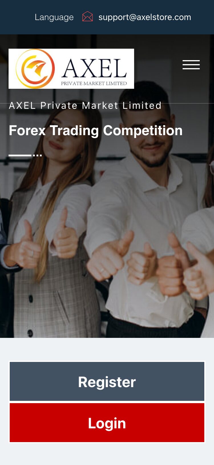 AXEL Private Market Limited サイトスクリーンショット