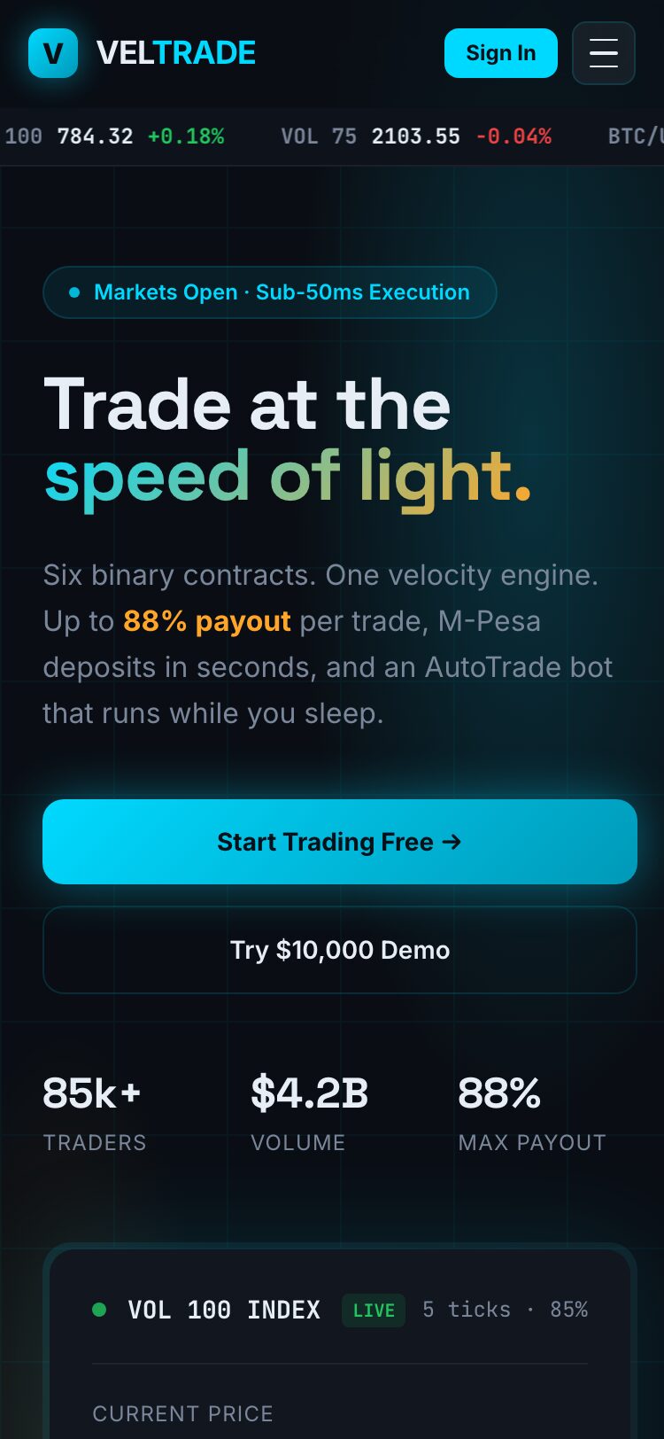 VELTRADE サイトスクリーンショット