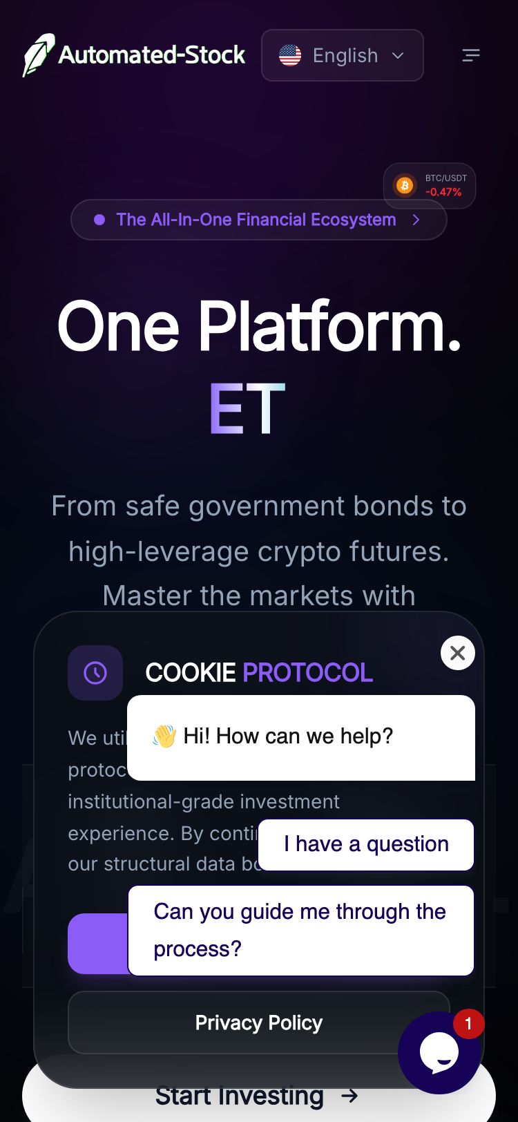Automated Stock サイトスクリーンショット