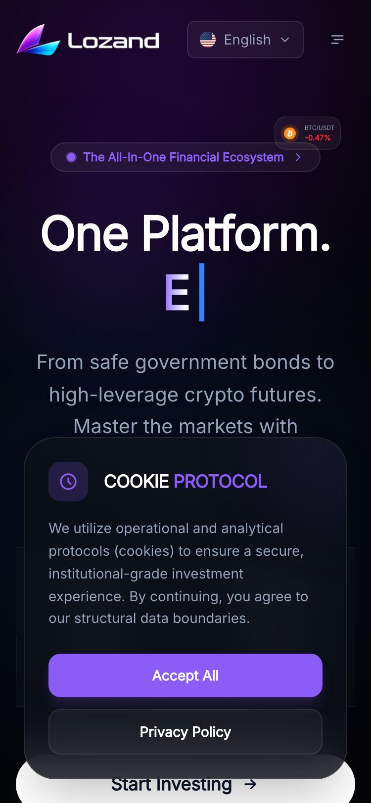 Strait Prime Broker サイトスクリーンショット